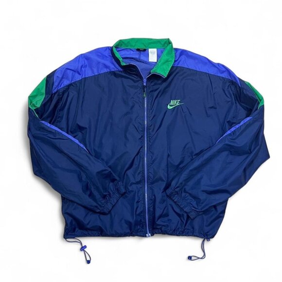 Nike Navy Retro Style Windbreaker Jacket Running‎ Street Style Men’s XL - Picture 4 of 8